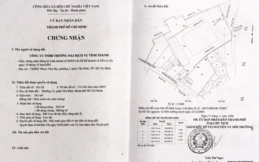 Nhà phố Trần Thái Tông, P.15, Q.Tân Bình